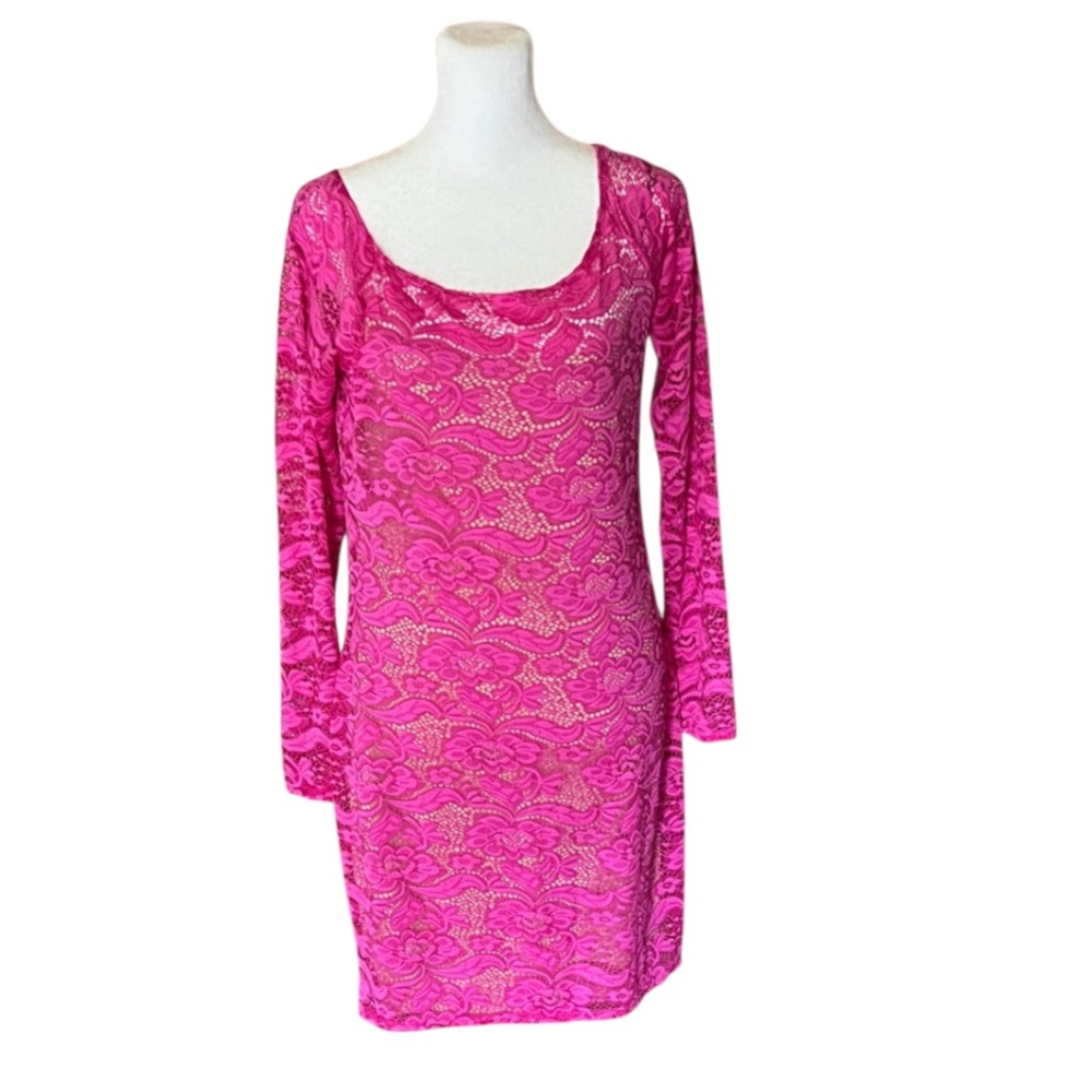 Jump Apparel Pink Lace Mini Dress Size M